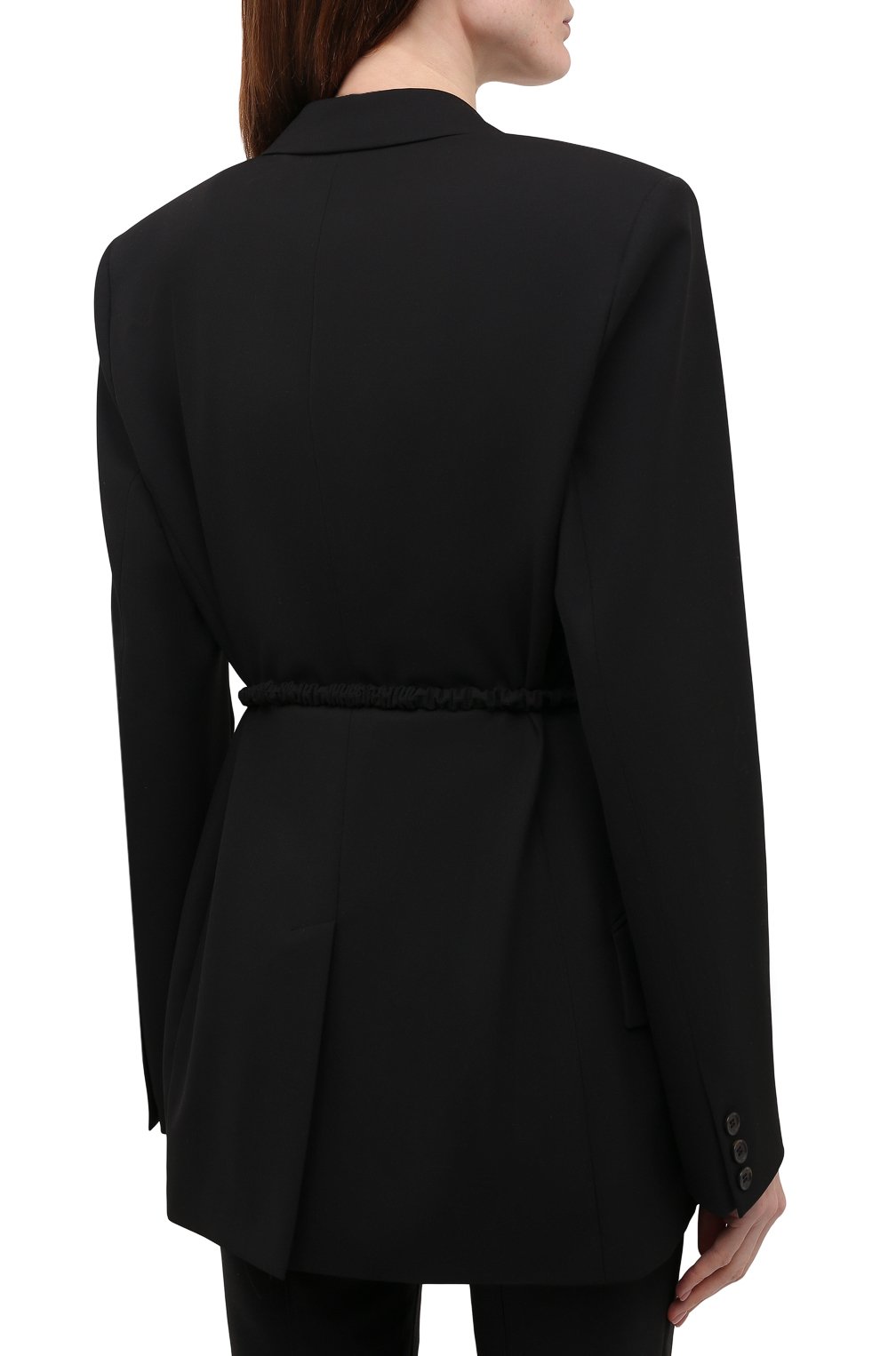 Жакет NANUSHKA черного цвета по цене 89950 руб., арт. LYDIA_BLACK_SUMMER SUITING, фото 4 Жакет NANUSHKA, арт. LYDIA_BLACK_SUMMER SUITING, фото 4
