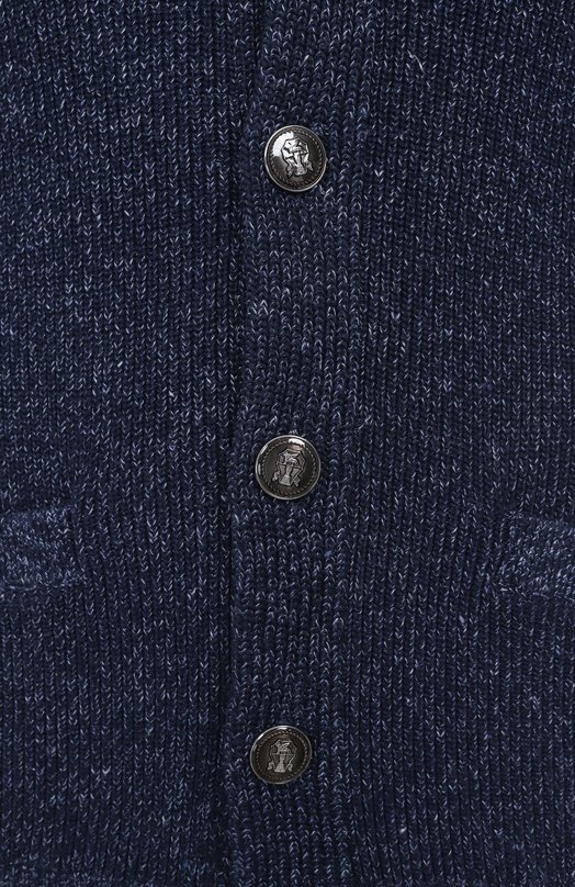 Кардиган из хлопка и льна Brunello Cucinelli MCH709006P Синий  MCH709006P Фото 6