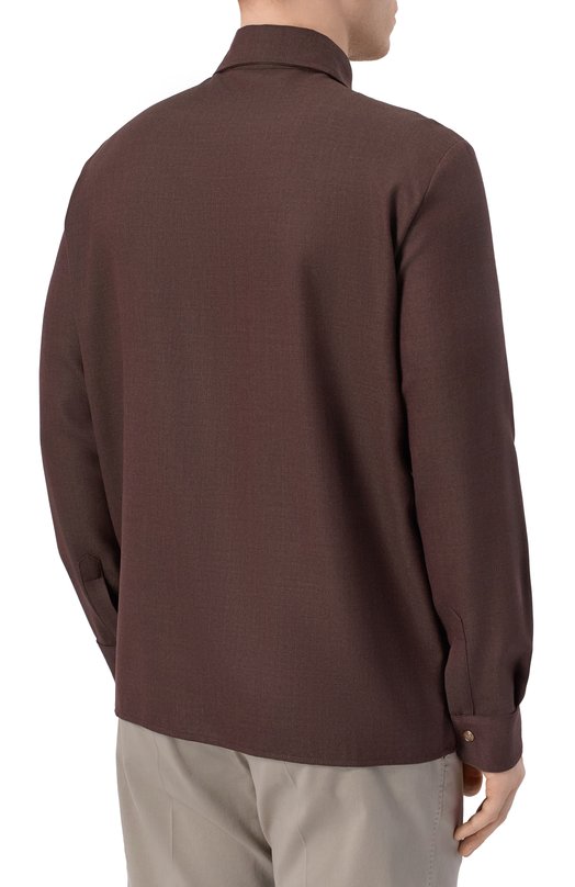Шерстяная рубашка Marco Pescarolo NEXT/5318_001 Коричневый  NEXT/5318_001 Фото 4