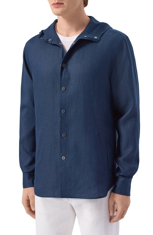 Льняная рубашка Kiton UMCMARH09690 Синий  UMCMARH09690 Фото 3