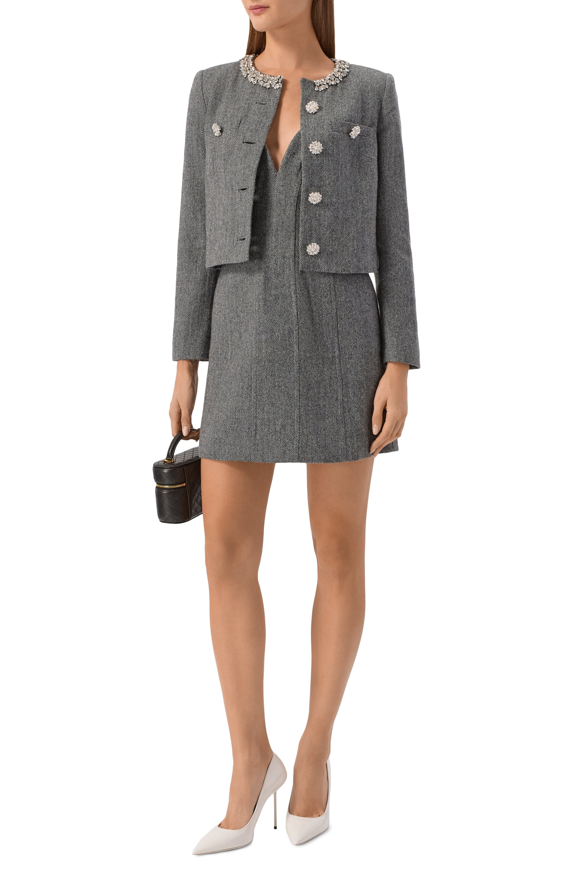 Жакет с отделкой стразами SELF-PORTRAIT, арт. RS26038JAGR, фото 2