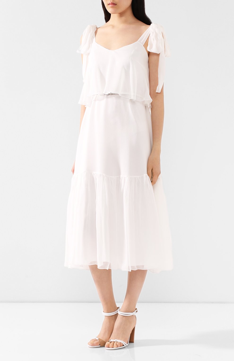 Шелковое платье TEREKHOV GIRL белого цвета по цене 34750 руб., арт. 2DE055/1091.101/S20, фото 3 Шелковое платье TEREKHOV GIRL, арт. 2DE055/1091.101/S20, фото 3