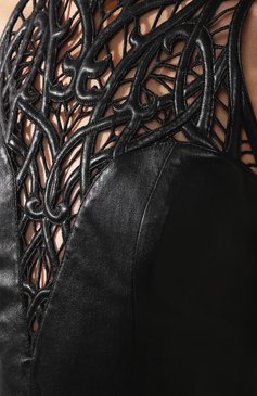 Приталенное кожаное платье с декоративной вставкой JITROIS, арт. DRESS L0LA BR0DEE AGNEAU STRETCH, фото 1