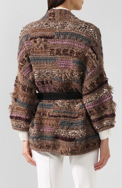 Вязаный кардиган с поясом BRUNELLO CUCINELLI, арт. M8X606106, фото 4