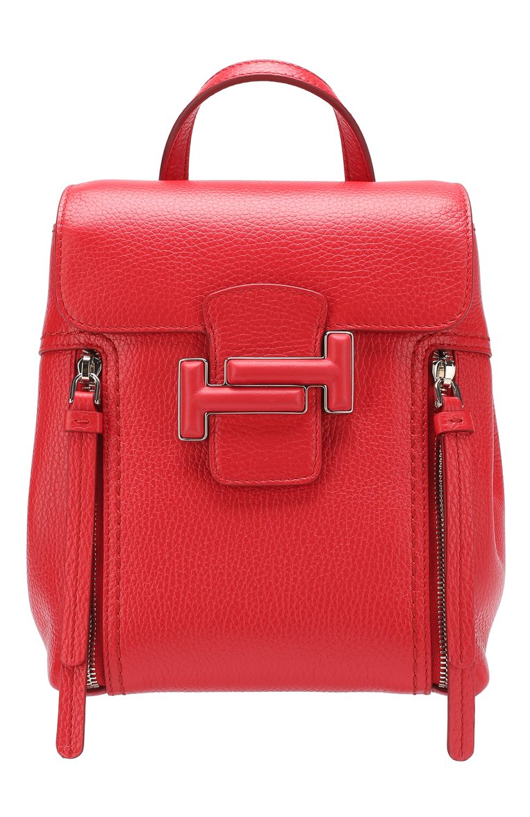 Женский рюкзак double t TOD’S красного цвета, арт. XBWD0TG0100JM7 | Фото 1 (Размер: medium; Ремень/цепочка: На ремешке; Статус проверки: Проверена категория; Материал: Натуральная кожа; Стили: Кэжуэл)