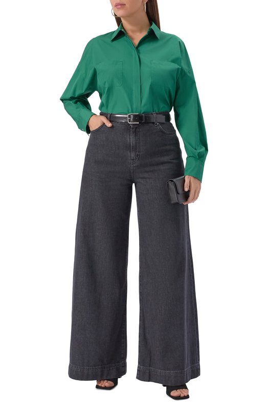 Хлопковая рубашка Max Mara Studio 0DIN0 Зелёный  0DIN0 Фото 2