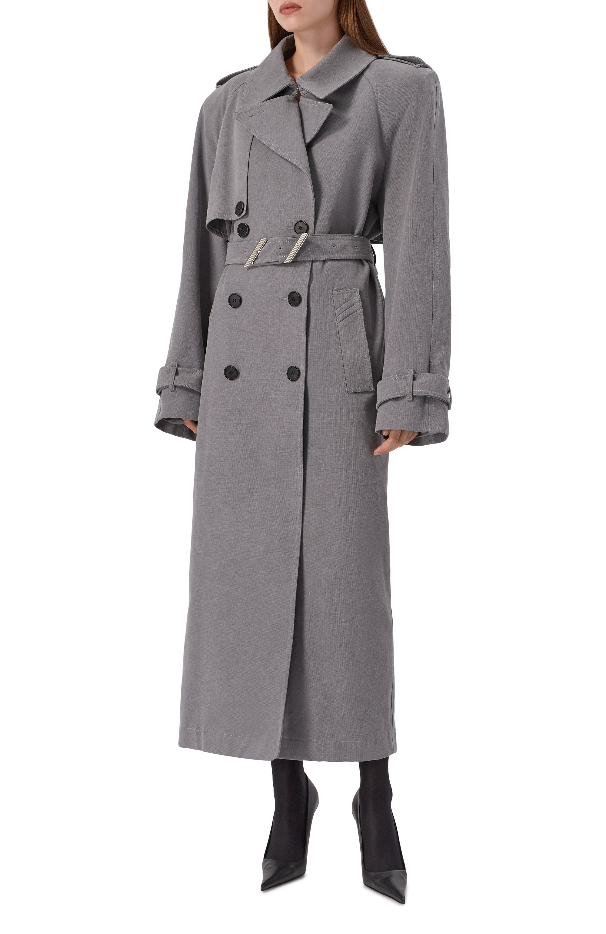 Хлопковый тренч THE ATTICO, арт. 247WCC68/D088, фото 3