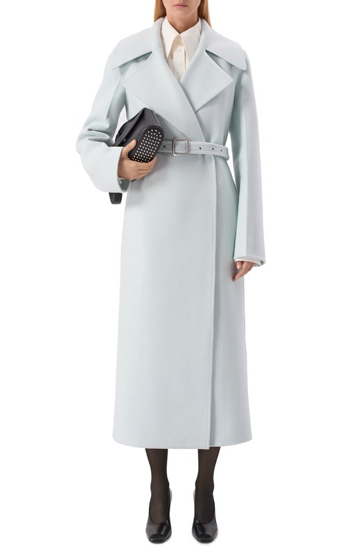 Шерстяное пальто Jil Sander J02AA0188/J40035 Голубой  J02AA0188/J40035 Фото 2