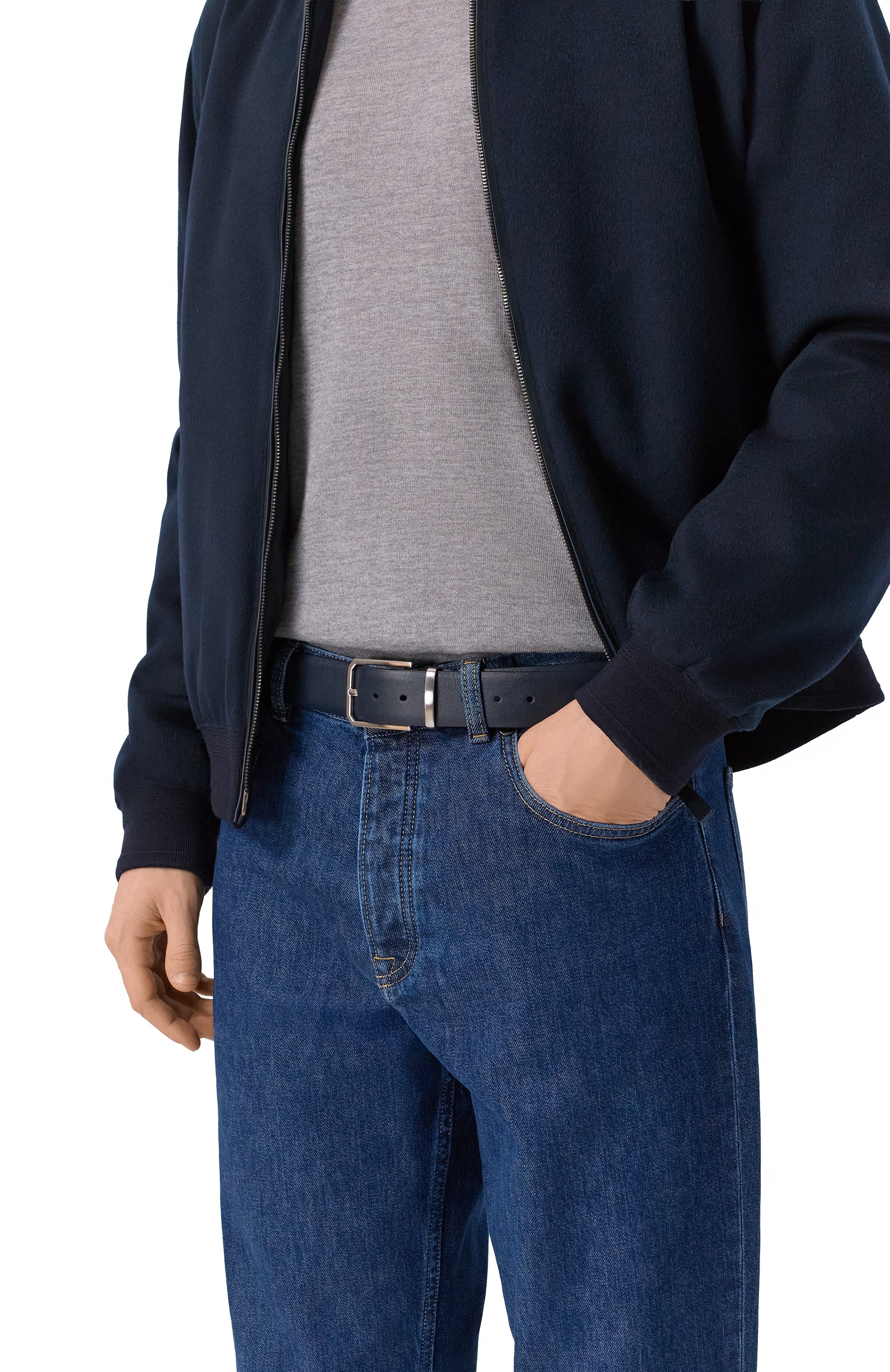 Кожаный ремень MVST темно-синего цвета по цене 34500 руб., арт. 67U.0003/NAPPA, фото 2 Кожаный ремень MVST, арт. 67U.0003/NAPPA, фото 2