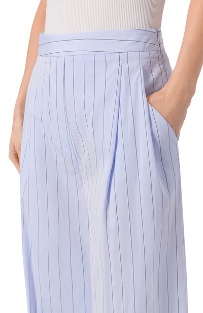 Хлопковые брюки ERIKA CAVALLINI голубого цвета по цене 44950 руб., арт. P6SJ20, фото 5 Хлопковые брюки ERIKA CAVALLINI, арт. P6SJ20, фото 5