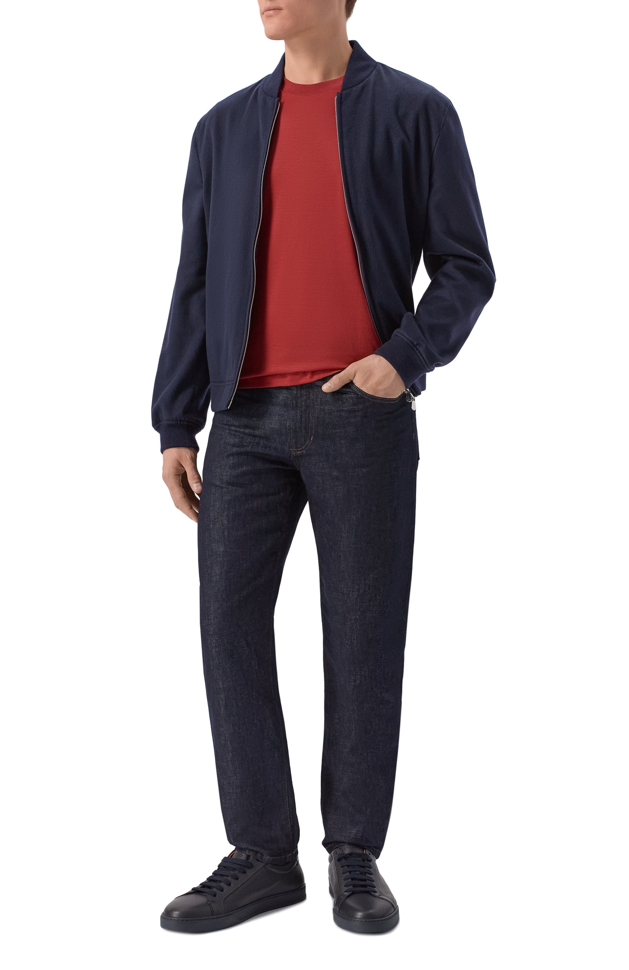 Хлопковая футболка GRAN SASSO красного цвета по цене 18200 руб., арт. 60196/74007, фото 2 Хлопковая футболка GRAN SASSO, арт. 60196/74007, фото 2