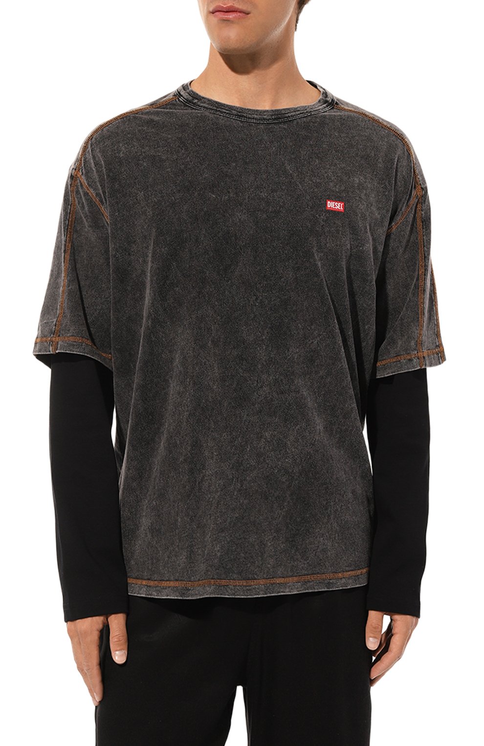 Хлопковый лонгслив DIESEL, арт. A14165/0QJAH, фото 3