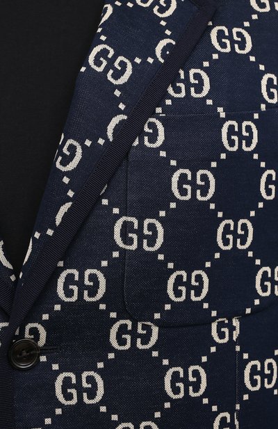 Однобортный хлопковый пиджак с принтом GUCCI, арт. 521889/Z372F, фото 5