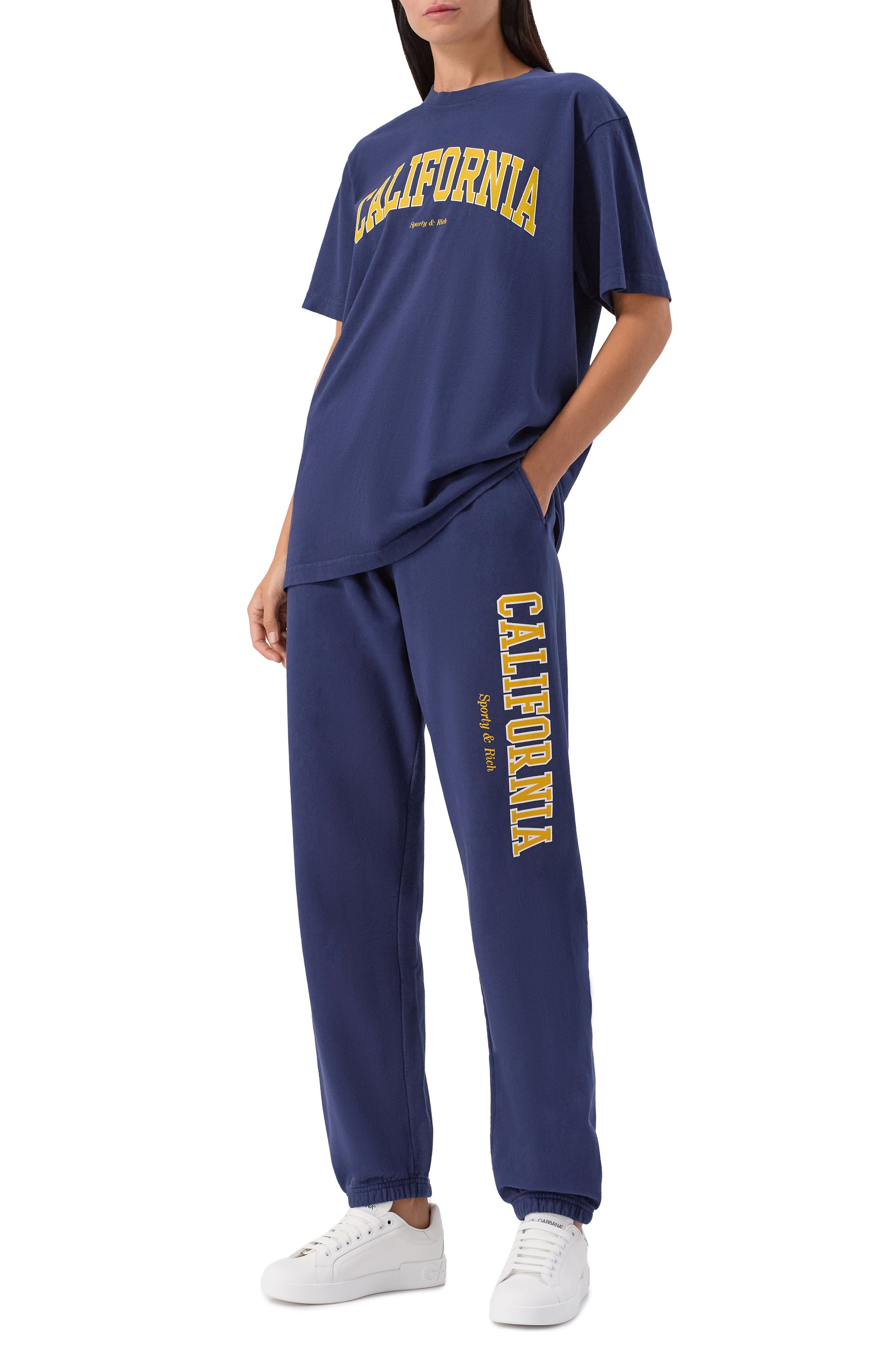 Хлопковые джоггеры SPORTY AND RICH, арт. PA036508501BL32, фото 2