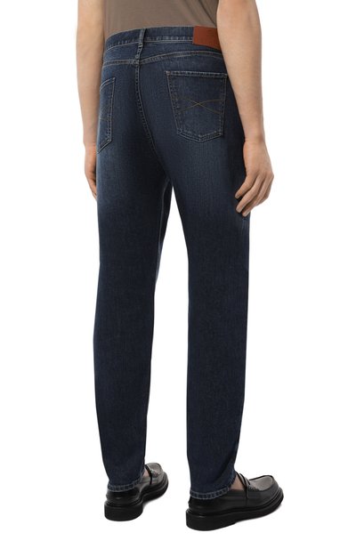 Джинсы iconic fit BRUNELLO CUCINELLI темно-синего цвета по цене 94250 руб., арт. M283P01090, фото 4 Джинсы iconic fit BRUNELLO CUCINELLI, арт. M283P01090, фото 4