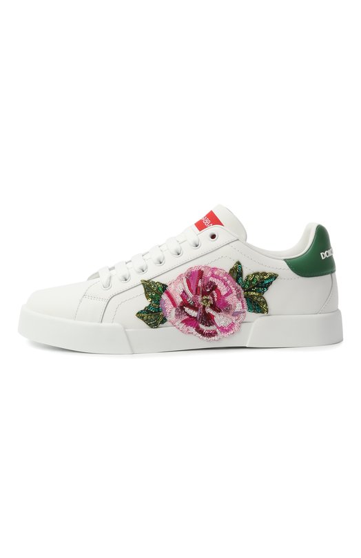 Кожаные кеды Portofino Dolce & Gabbana CK2318/A6H61 Белый  CK2318/A6H61 Фото 4