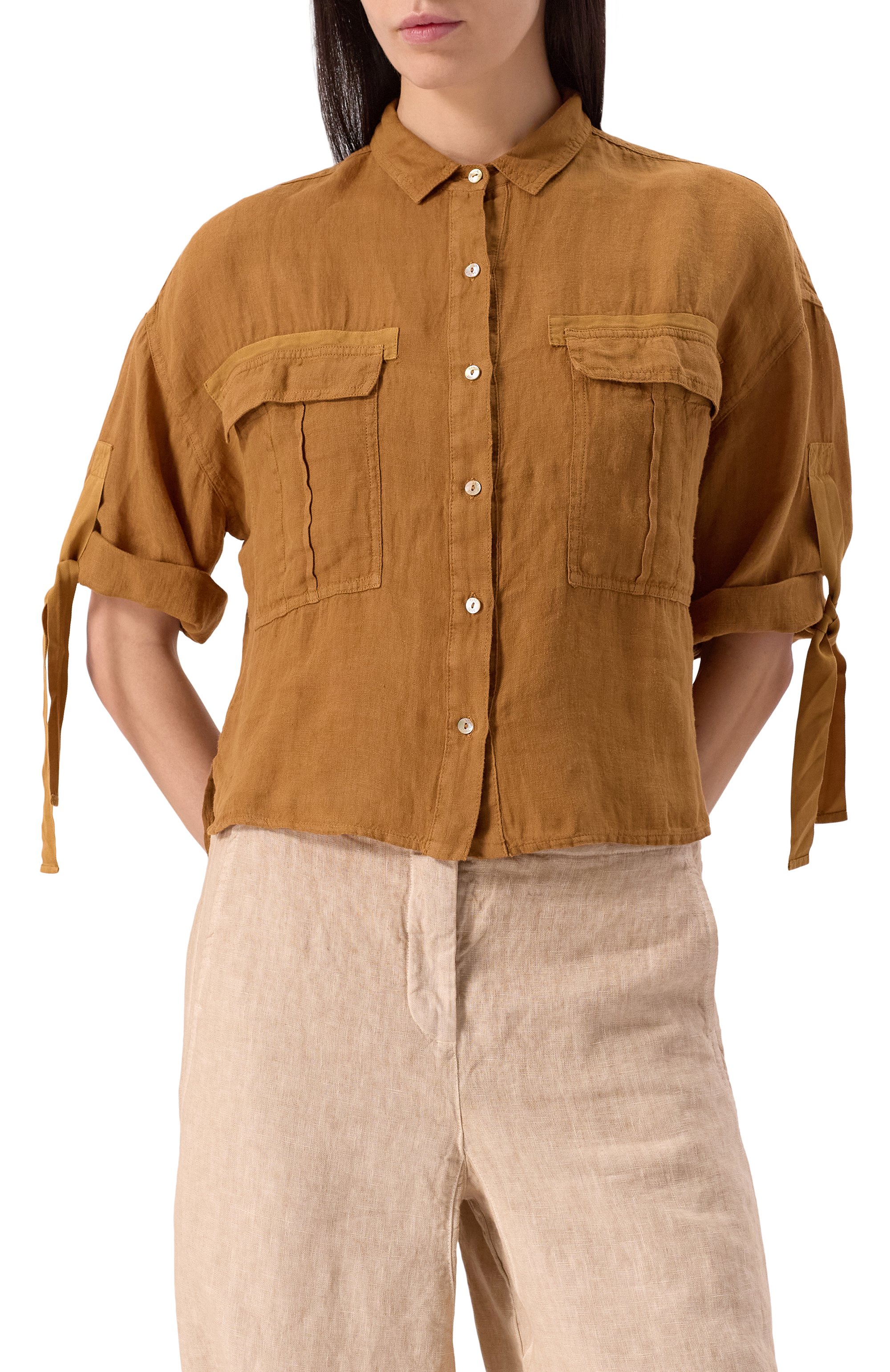 Льняная рубашка 120% LINO, арт. 32ALIW19S5/0000115, фото 3