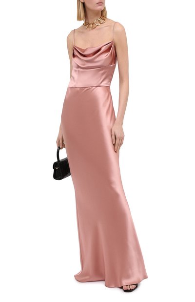 Шелковое платье DOLCE & GABBANA светло-розового цвета по цене 370500 руб., арт. F6J8VT/FU1NU, фото 2 Шелковое платье DOLCE & GABBANA, арт. F6J8VT/FU1NU, фото 2