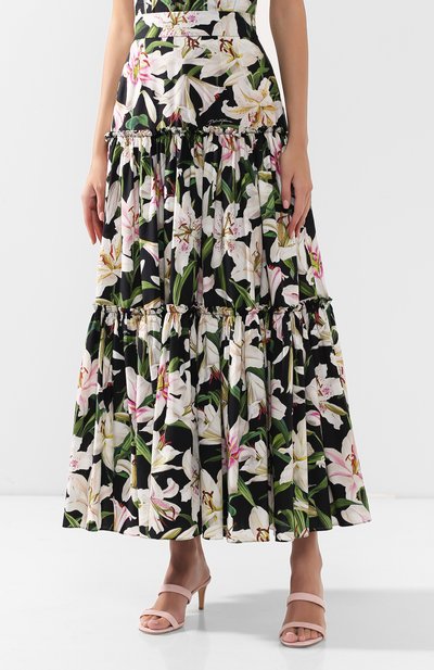 Хлопковая юбка DOLCE & GABBANA черного цвета по цене 156500 руб., арт. F4A8QT/HS5E0, фото 3 Хлопковая юбка DOLCE & GABBANA, арт. F4A8QT/HS5E0, фото 3