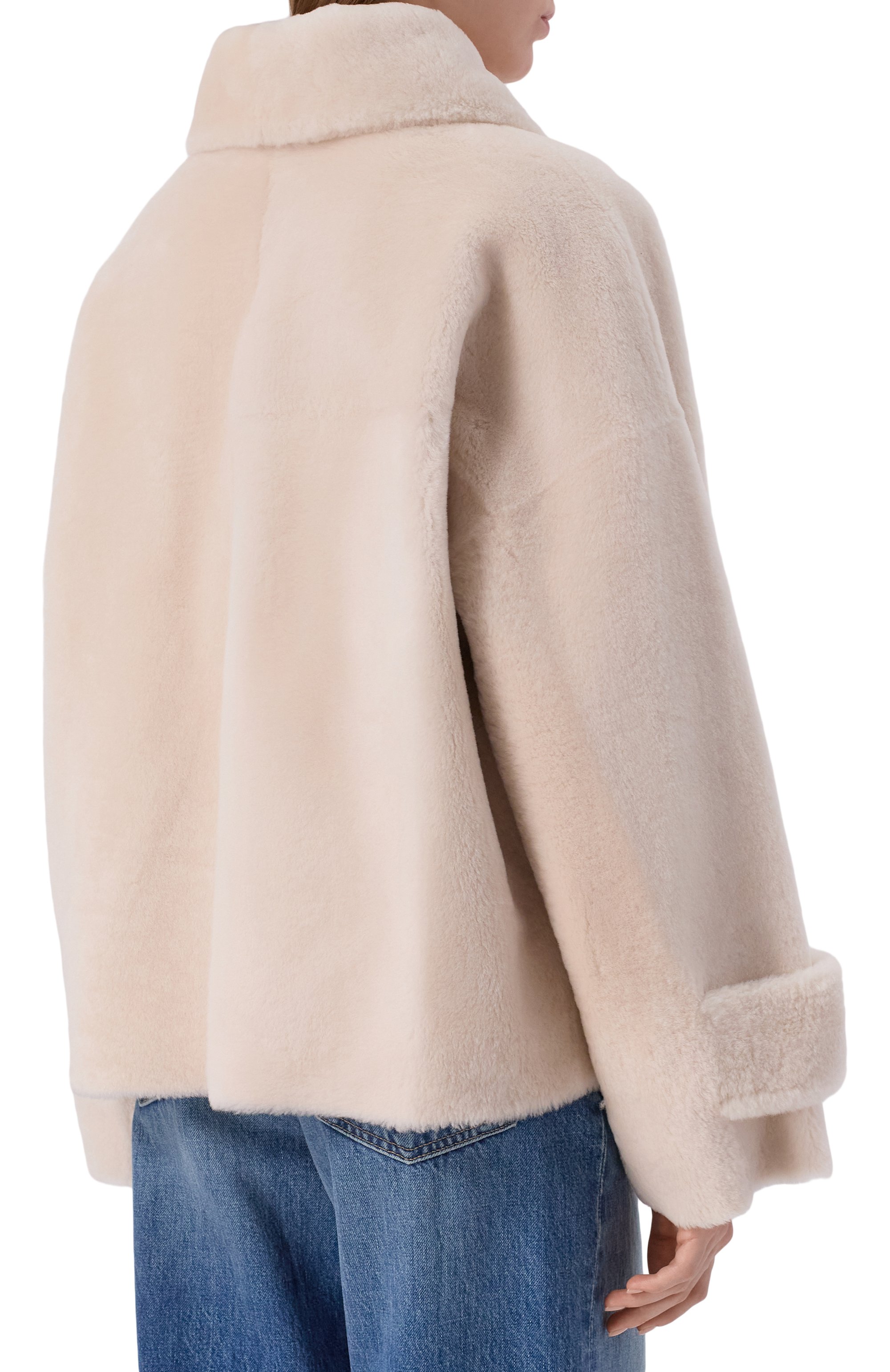 Двусторонняя дубленка из овчины MANZONI24, арт. 25M1295R-S21/48, фото 4