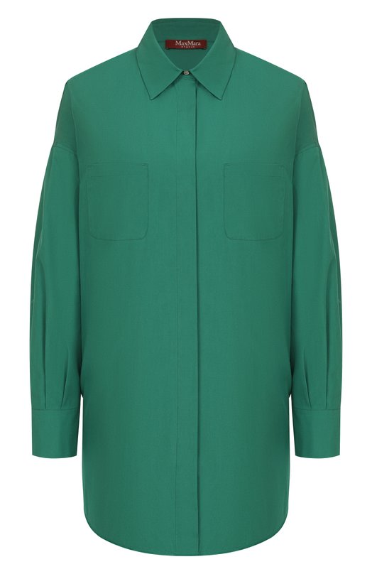 Хлопковая рубашка Max Mara Studio 0DIN0 Зелёный 0DIN0