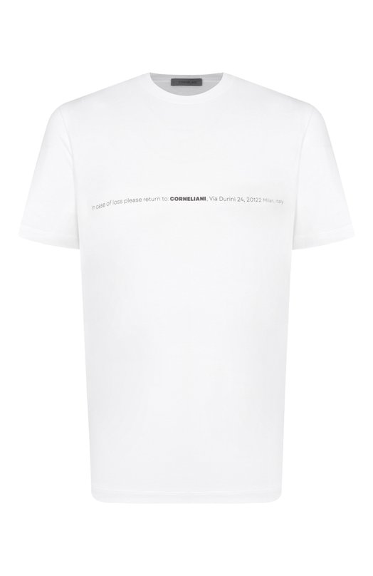 Хлопковая футболка Corneliani 27G587/2725035 Белый 27G587/2725035