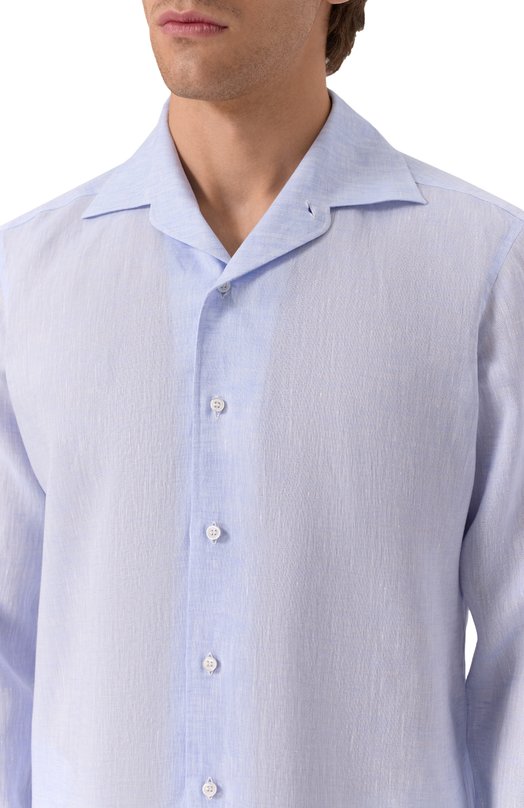 Льняная рубашка MVST M0RBIDA/R0BERT0/R0UND/F3411308-LINEN Голубой  M0RBIDA/R0BERT0/R0UND/F3411308-LINEN Фото 5