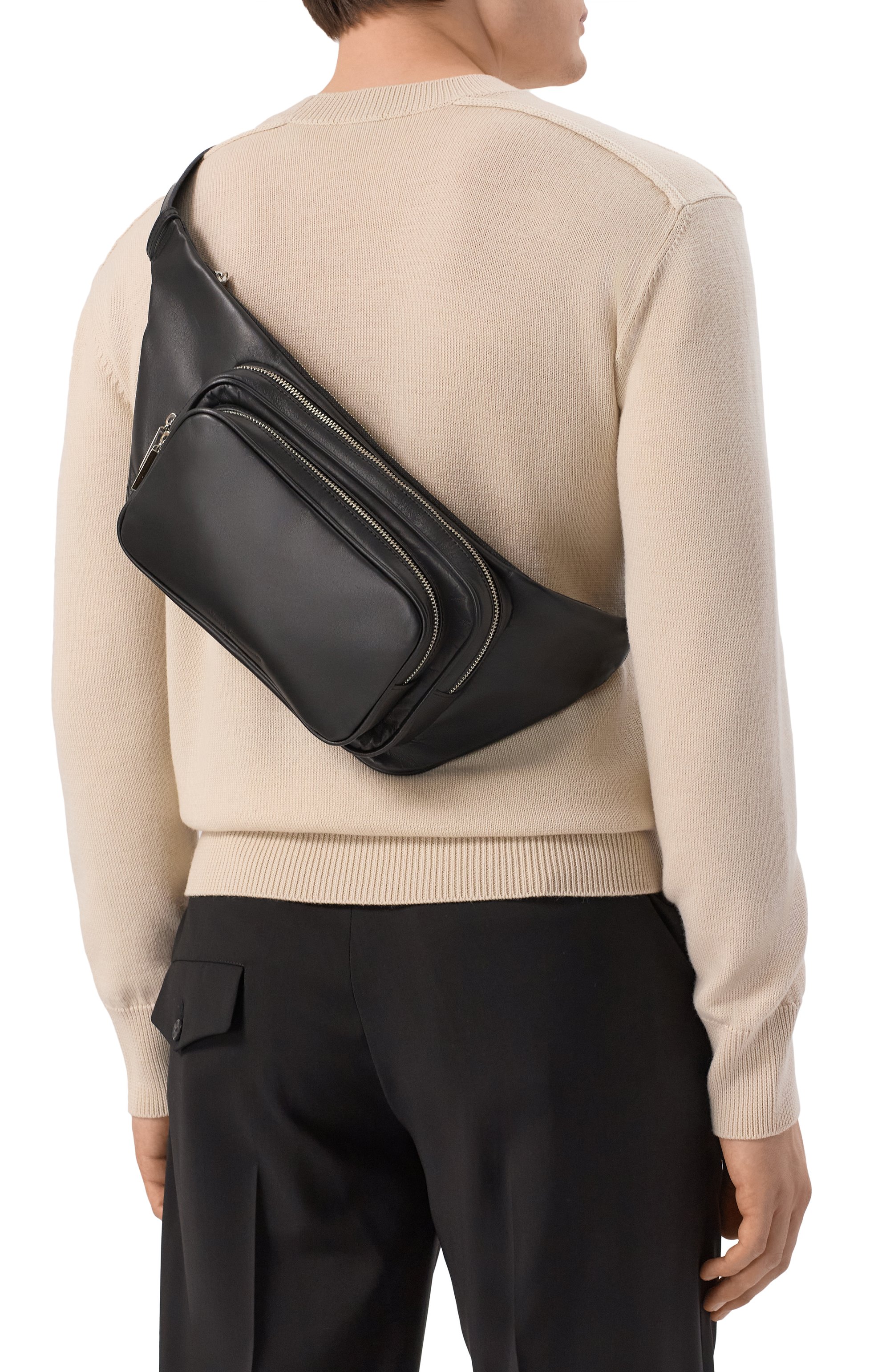 Поясная сумка MATTIA CAPEZZANI черного цвета по цене 65550 руб., арт. ZA200/GAUCH0, фото 2 Поясная сумка MATTIA CAPEZZANI, арт. ZA200/GAUCH0, фото 2