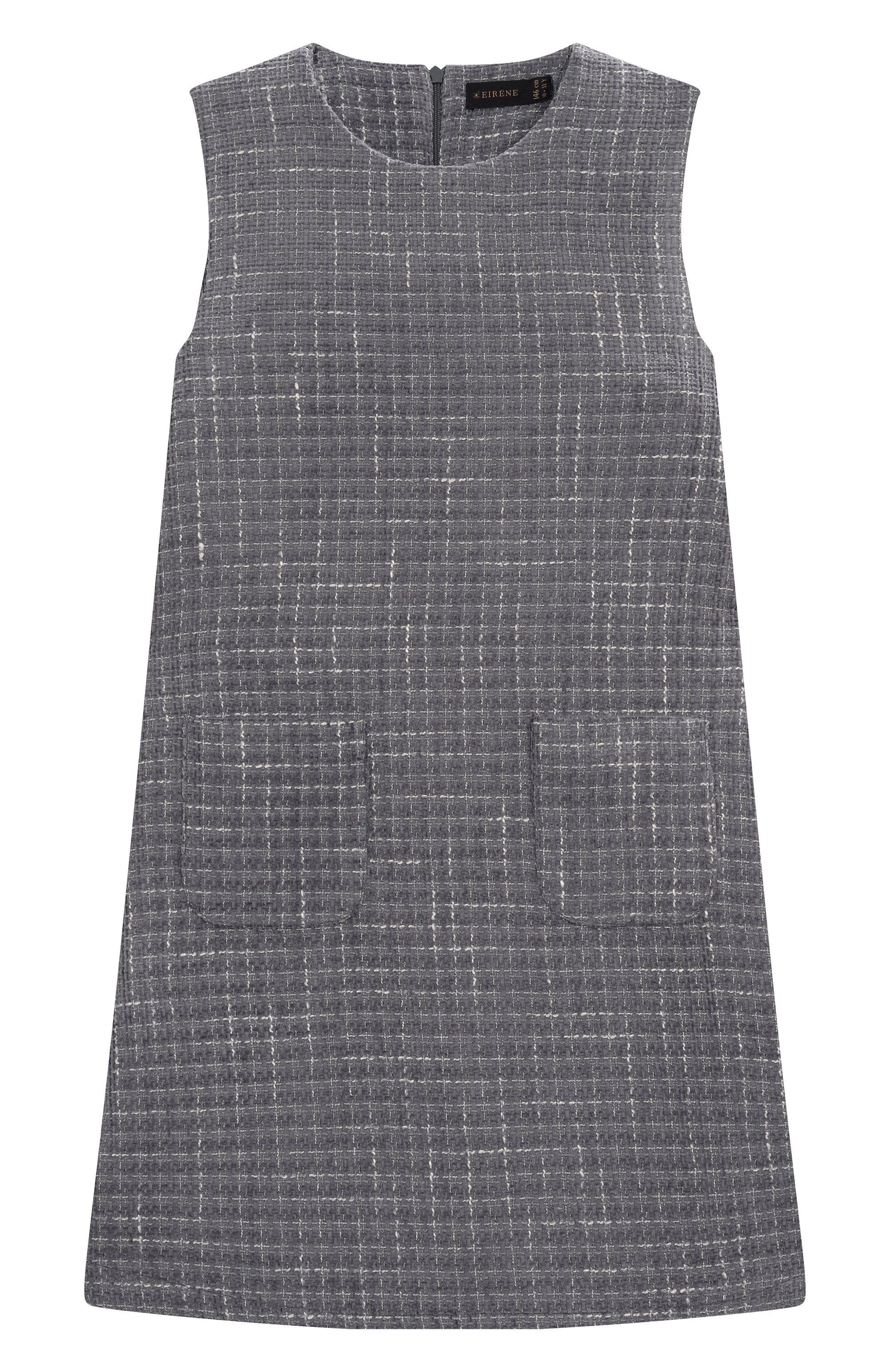 Твидовый сарафан EIRENE серого цвета по цене 26600 руб., арт. PF252679GRE/10A-14A, фото 1 Твидовый сарафан EIRENE, арт. PF252679GRE/10A-14A, фото 1