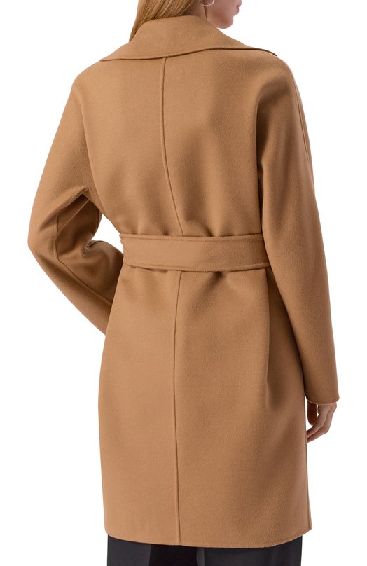 Шерстяное пальто Max Mara Studio AJACCI0 Бежевый  AJACCI0 Фото 4