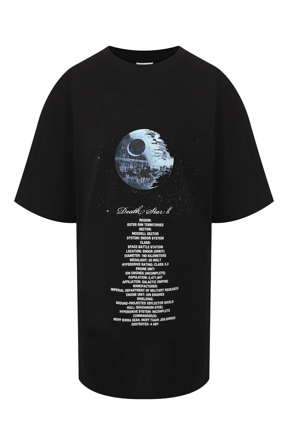 Хлопковая футболка star wars x vetements VETEMENTS черного цвета по цене 41100 руб., арт. USW21TS011 1600/W, фото 1 Хлопковая футболка star wars x vetements VETEMENTS, арт. USW21TS011 1600/W, фото 1