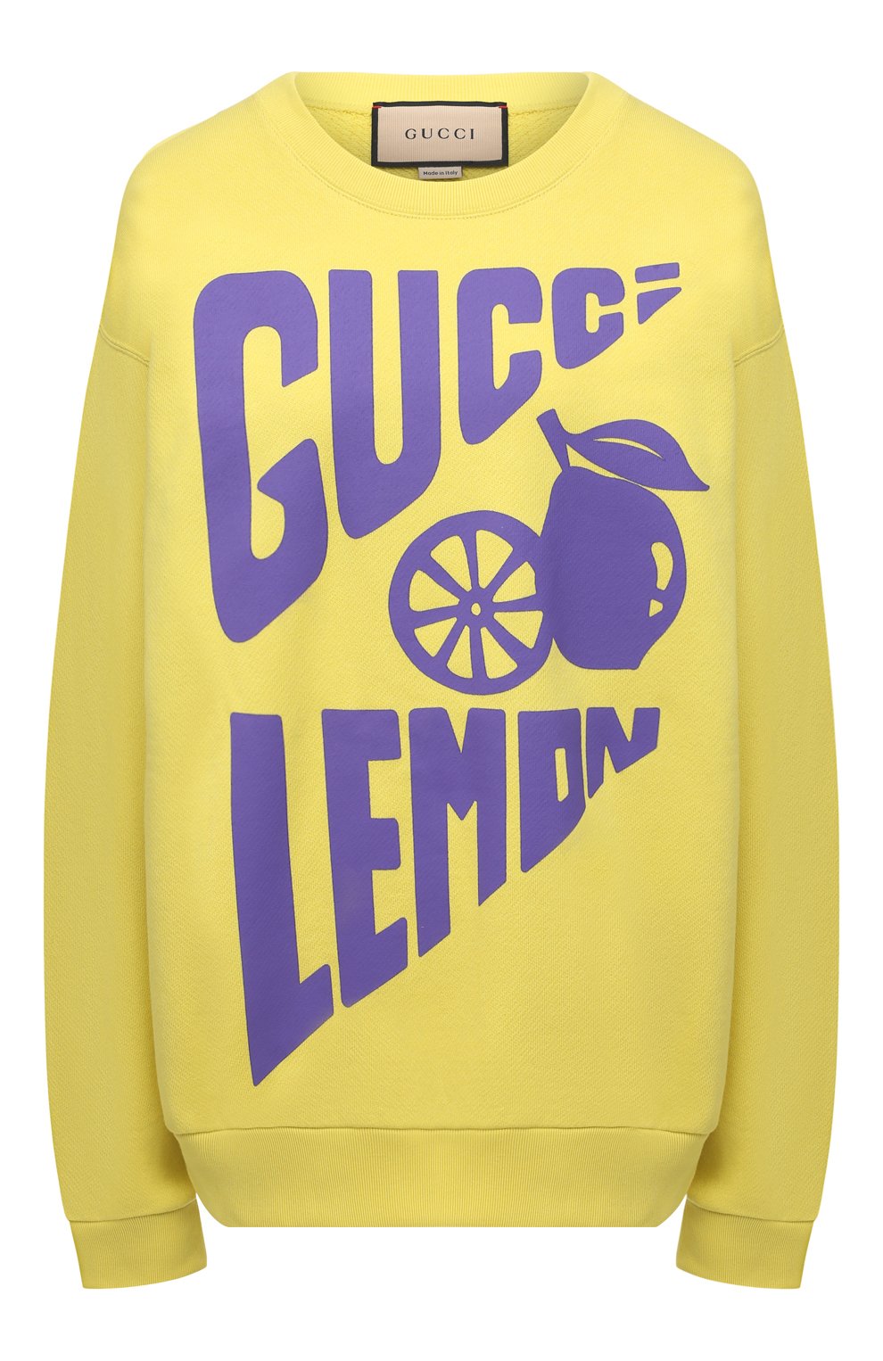 Хлопковый свитшот GUCCI желтого цвета по цене 113760 руб., арт. 617964/XJDZC, фото 1 Хлопковый свитшот GUCCI, арт. 617964/XJDZC, фото 1