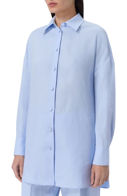 Льняная рубашка Agnona TD1113E/U3049E Голубой  TD1113E/U3049E Фото 3