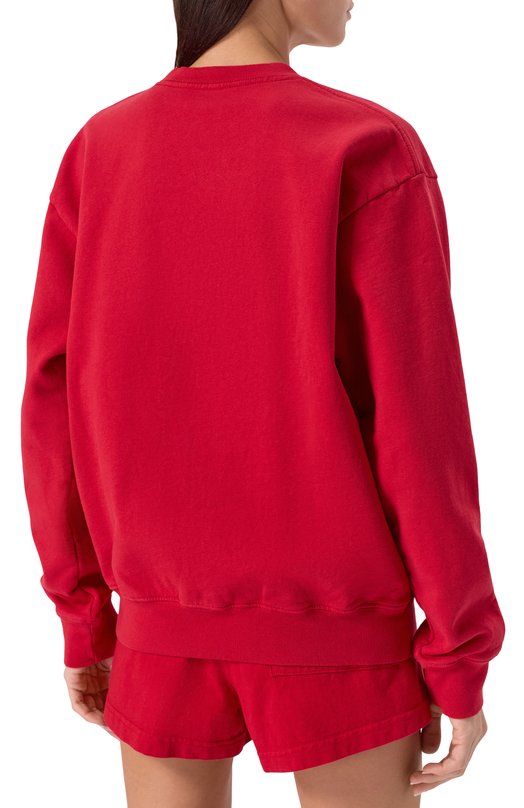 Хлопковый свитшот Sporty and Rich ST071606218RE15 Красный  ST071606218RE15 Фото 4