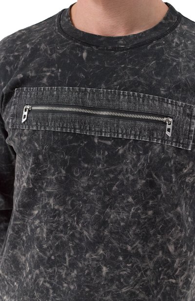 Хлопковый лонгслив DIESEL темно-серого цвета по цене 23600 руб., арт. A17634/0QMAU, фото 5 Хлопковый лонгслив DIESEL, арт. A17634/0QMAU, фото 5