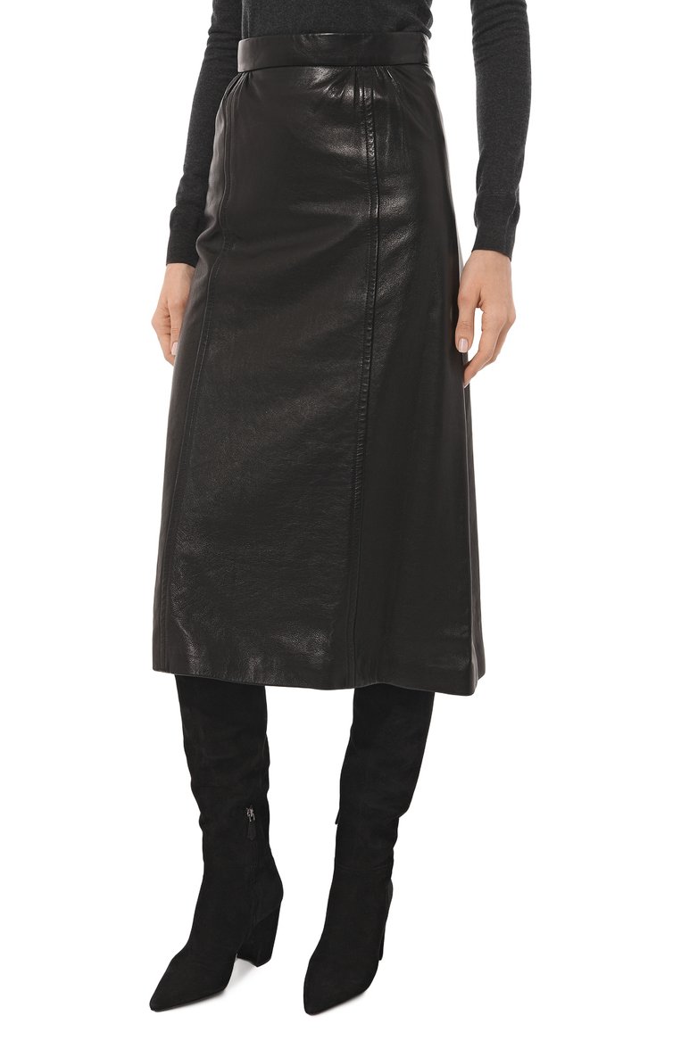 Кожаная юбка PRADA, арт. 51765-J0M-F0002, фото 3