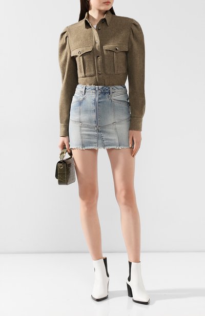 Шерстяная рубашка ISABEL MARANT хаки цвета по цене 29950 руб., арт. CH0506-19H011I/FL0RRIE, фото 2 Шерстяная рубашка ISABEL MARANT, арт. CH0506-19H011I/FL0RRIE, фото 2