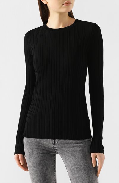 Шерстяной пуловер HELMUT LANG черного цвета по цене 27350 руб., арт. J09HW708, фото 3 Шерстяной пуловер HELMUT LANG, арт. J09HW708, фото 3