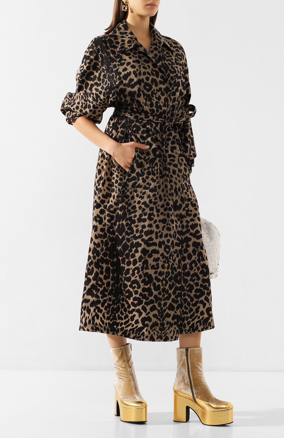 Плащ с поясом DRIES VAN NOTEN леопардового цвета по цене 197500 руб., арт. 201-10230-9087, фото 2 Плащ с поясом DRIES VAN NOTEN, арт. 201-10230-9087, фото 2