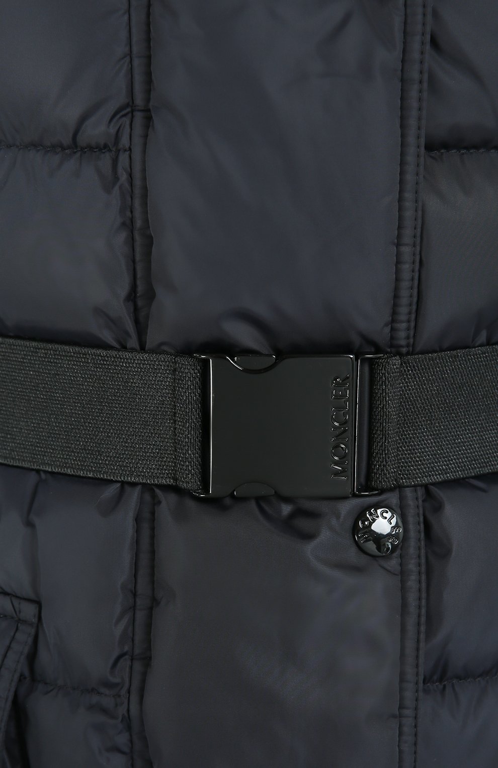 Удлиненный пуховик с меховой отделкой капюшона и поясом MONCLER, арт. B2-093-49884-25-68065, фото 5