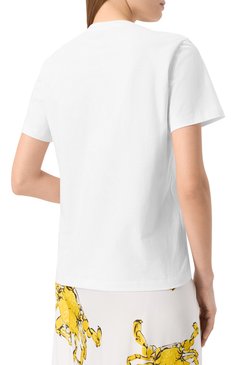 Женская хлопковая футболка MSGM белого цвета, арт. 3841MDM520/257002 | Фото 4 (Материал внешний: Хлопок; Рукава: Короткие; Длина (для топов): Стандартные; Принт: С принтом; Стили: Кэжуэл)