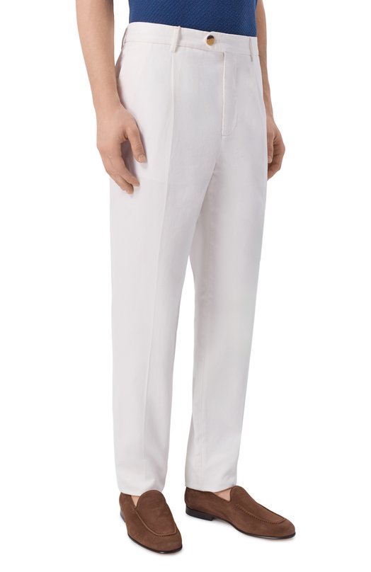 Хлопковые брюки Brunello Cucinelli M252DE1450 Белый  M252DE1450 Фото 3