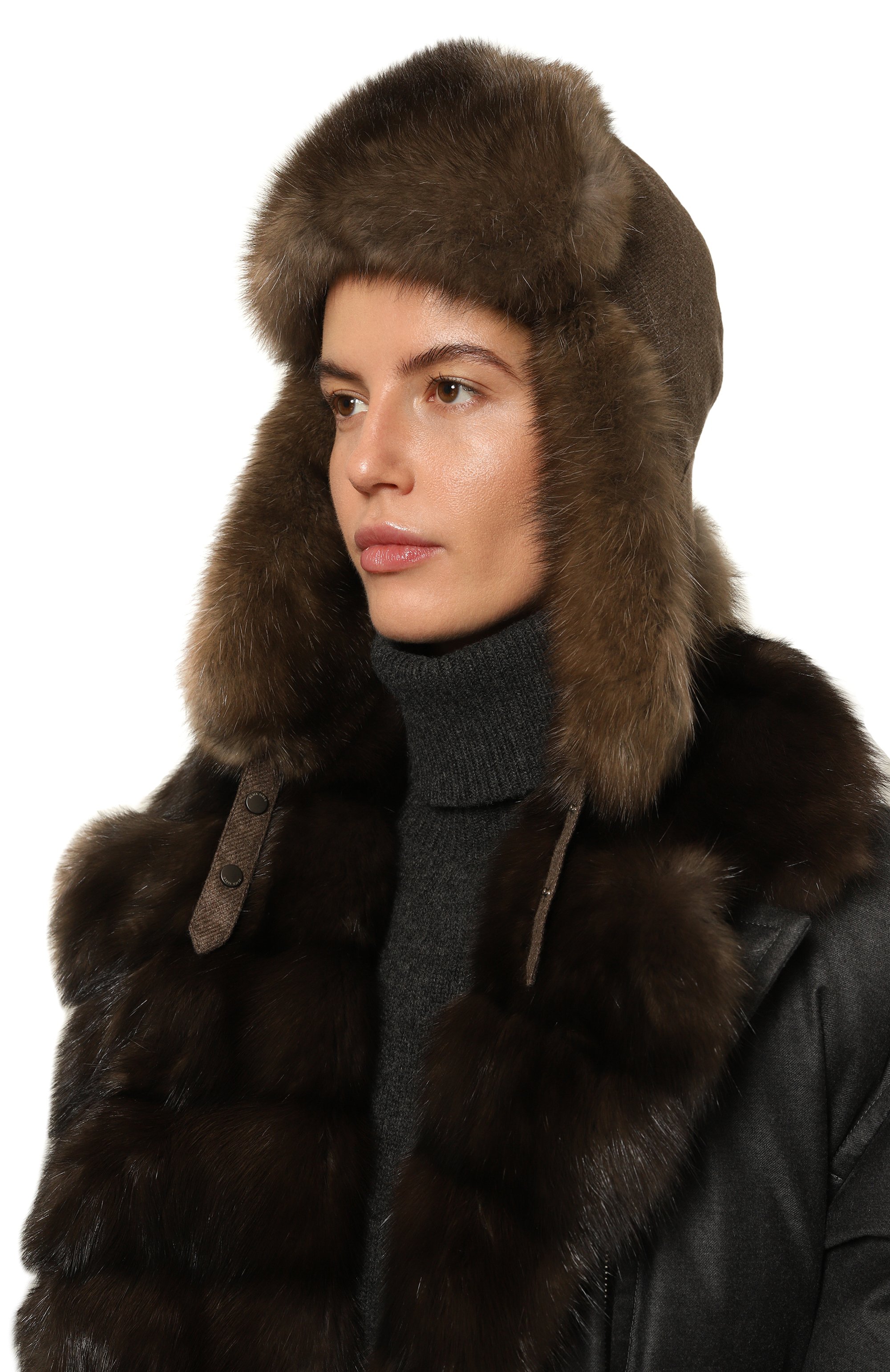 Утепленная шапка-ушанка star с отделкой из соболя BLACK SABLE, арт. BS-24001MG, фото 2