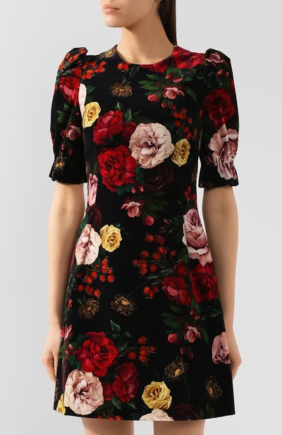 Хлопковое платье DOLCE & GABBANA черного цвета по цене 212500 руб., арт. F6F5QT/FSWBS, фото 3 Хлопковое платье DOLCE & GABBANA, арт. F6F5QT/FSWBS, фото 3