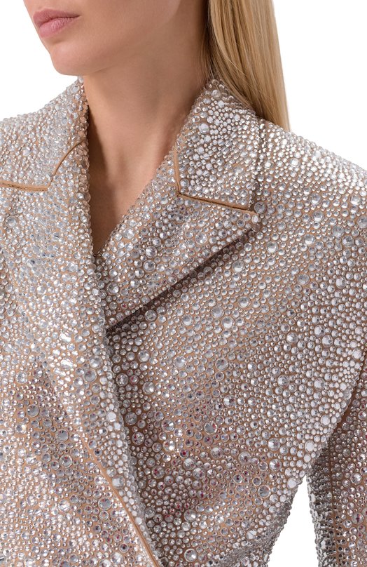 Жакет с отделкой стразами Giuseppe di Morabito 05FW2JA109FC 05432A Серебряный  05FW2JA109FC 05432A Фото 5