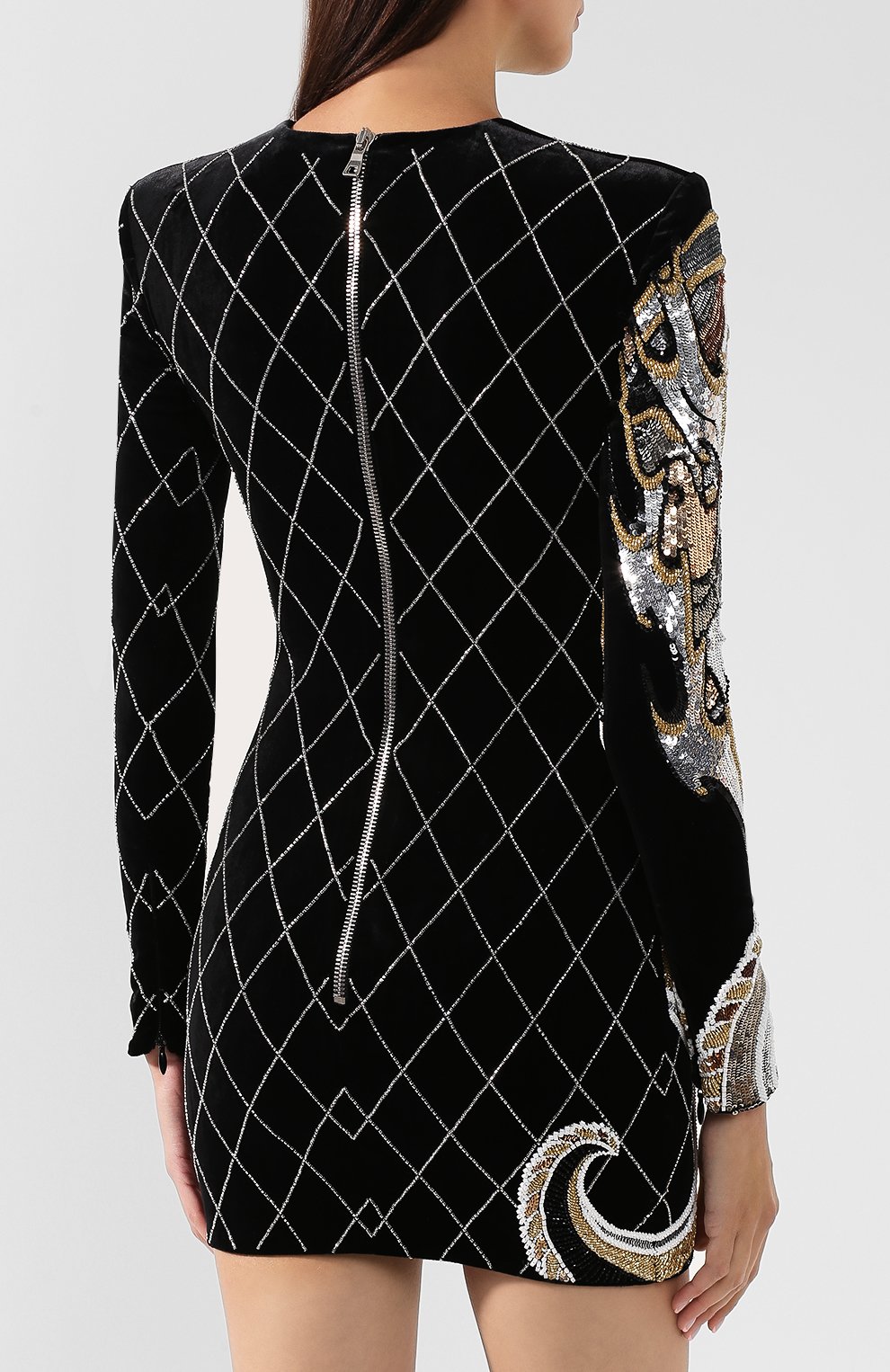 Платье из смеси вискозы и шелка BALMAIN, арт. SF16848/P016, фото 4