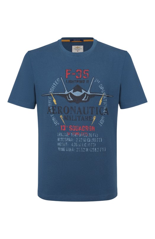 Хлопковая футболка Aeronautica Militare TS2536UJ00641 Синий TS2536UJ00641