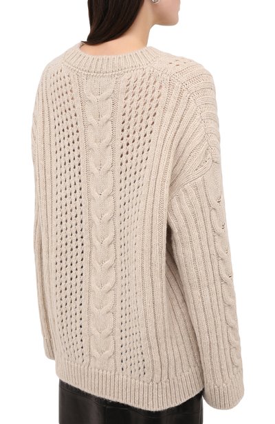 Шерстяной свитер NANUSHKA, арт. ARWAN_CREME_CHUNKY CABLE KNIT, фото 4