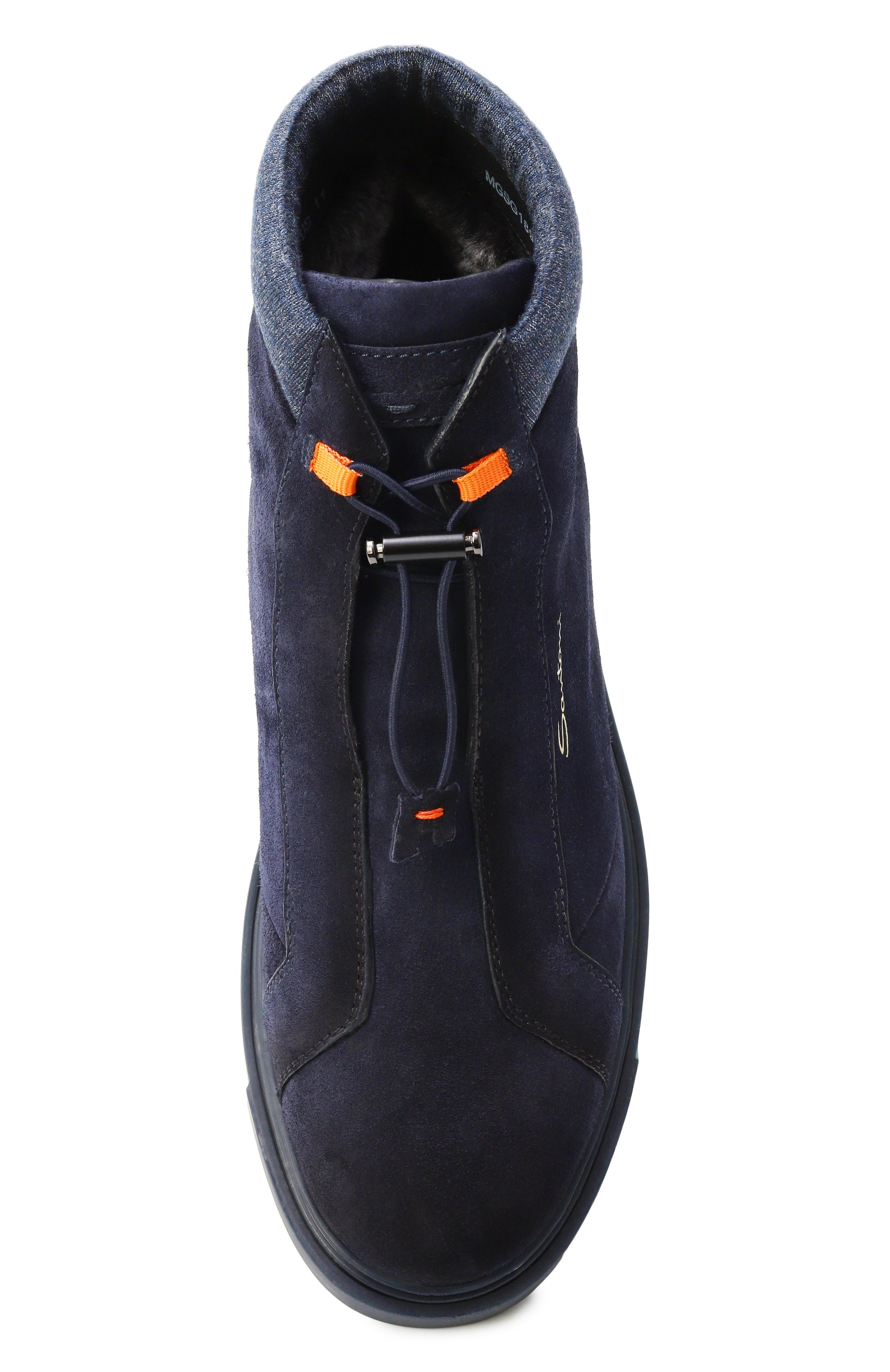 Замшевые ботинки stmoriz SANTONI темно-синего цвета по цене 110000 руб., арт. MGSG189720CNAGEX, фото 6 Замшевые ботинки stmoriz SANTONI, арт. MGSG189720CNAGEX, фото 6