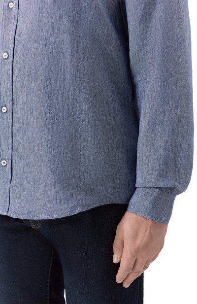 Льняная рубашка PAUL&SHARK синего цвета по цене 56150 руб., арт. 25413252_002, фото 5 Льняная рубашка PAUL&SHARK, арт. 25413252_002, фото 5
